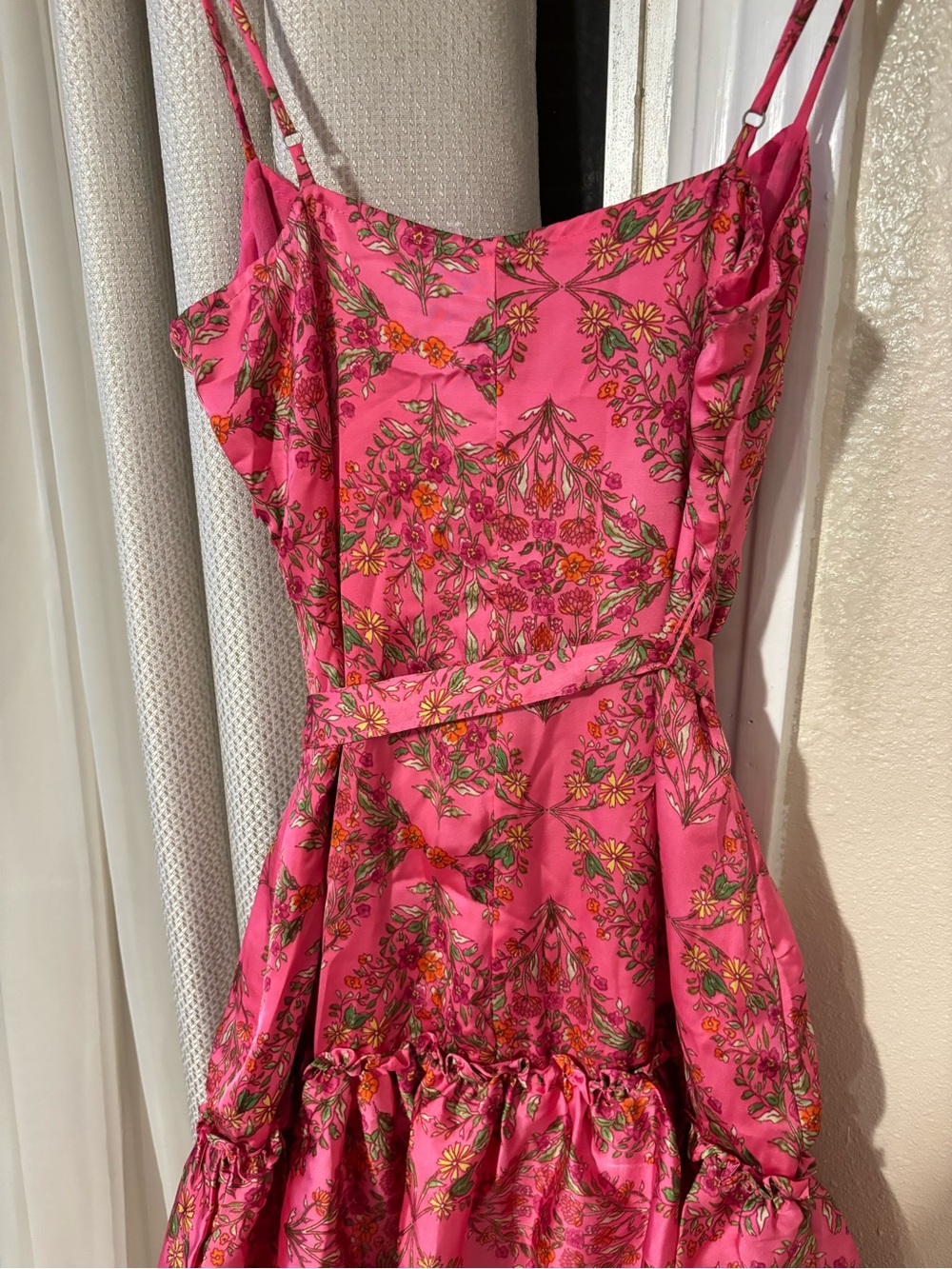 Olivaceous Pink Floral Tiered Midi Dress - Picture 8 of 8
